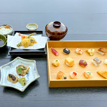 京天ぷらと手毬寿司ランチ